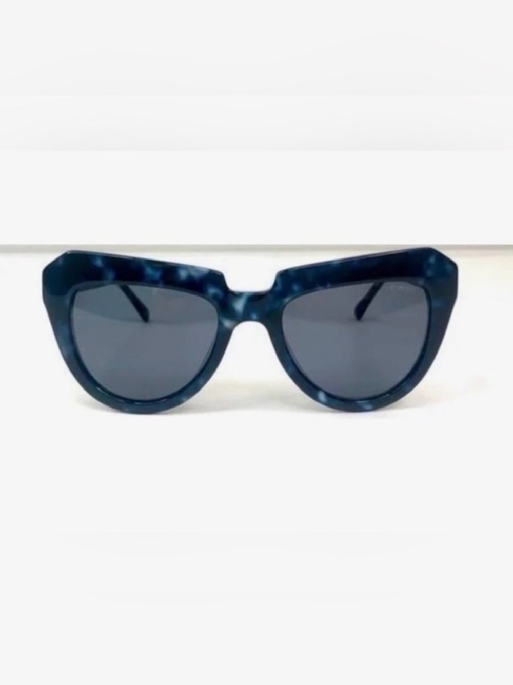 KOMONO Stella Navy Blue Marbled Sunglasses NEW Cateye